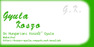 gyula koszo business card